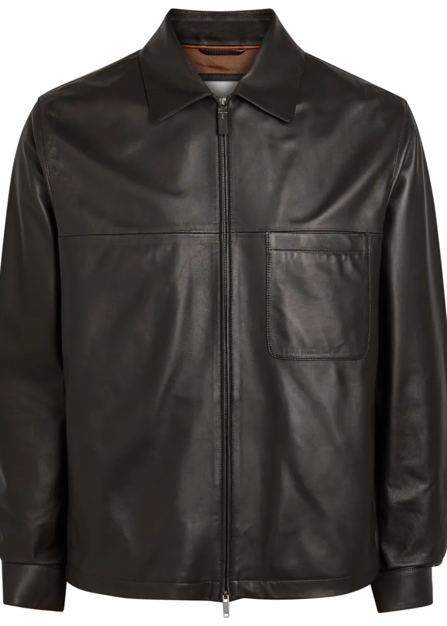 Leather overshirt