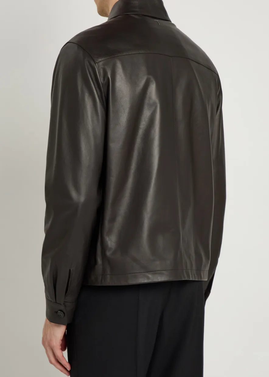 Leather overshirt