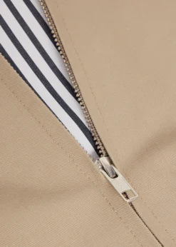 Leather-trimmed twill jacket