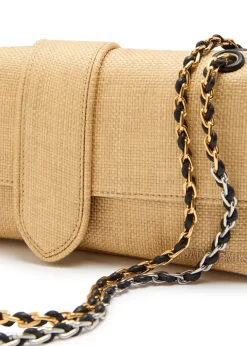 Le Bambino Chaîne raffia shoulder bag