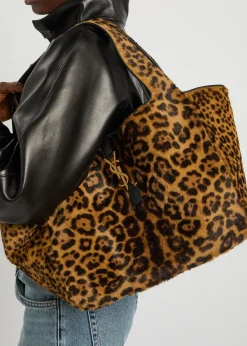Le 5 À 7 Bea leopard-print calf-hair tote