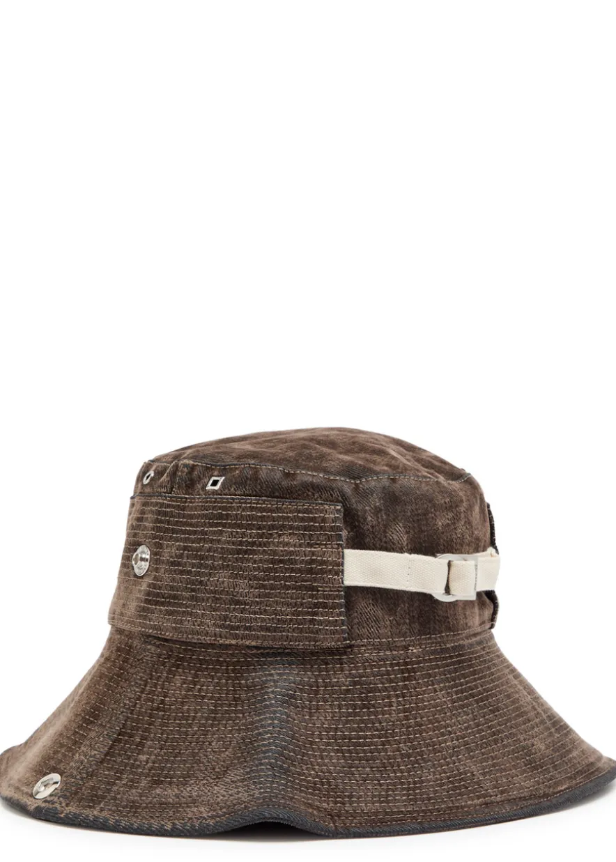 Le Bob de-Nîmes flocked denim bucket hat