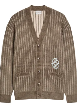 Le Cardigan Monogramme striped terry cardigan