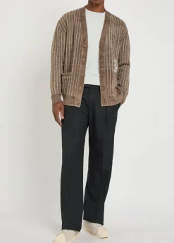 Le Cardigan Monogramme striped terry cardigan