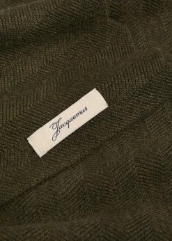Le Chale Chevron herringbone wool and cashmere-blend scarf