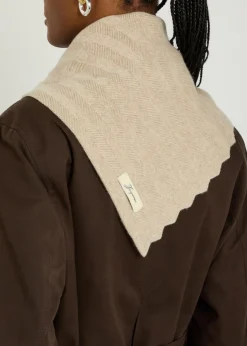 Le Chale Chevron herringbone wool and cashmere-blend scarf