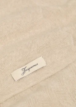 Le Chale Chevron herringbone wool and cashmere-blend scarf