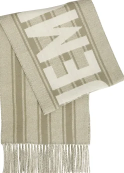L'echarpe logo fringed wool scarf
