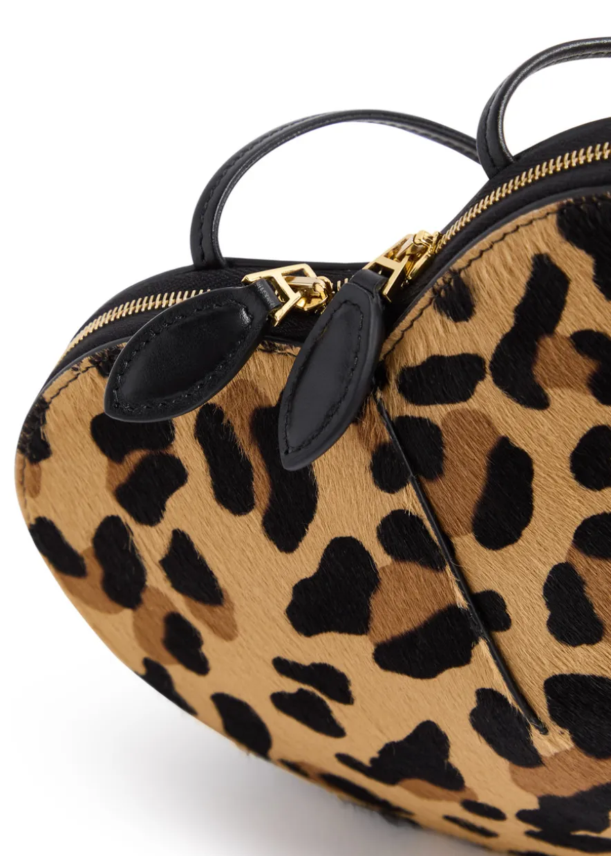 Le Coeur leopard-print calf hair crossbody bag