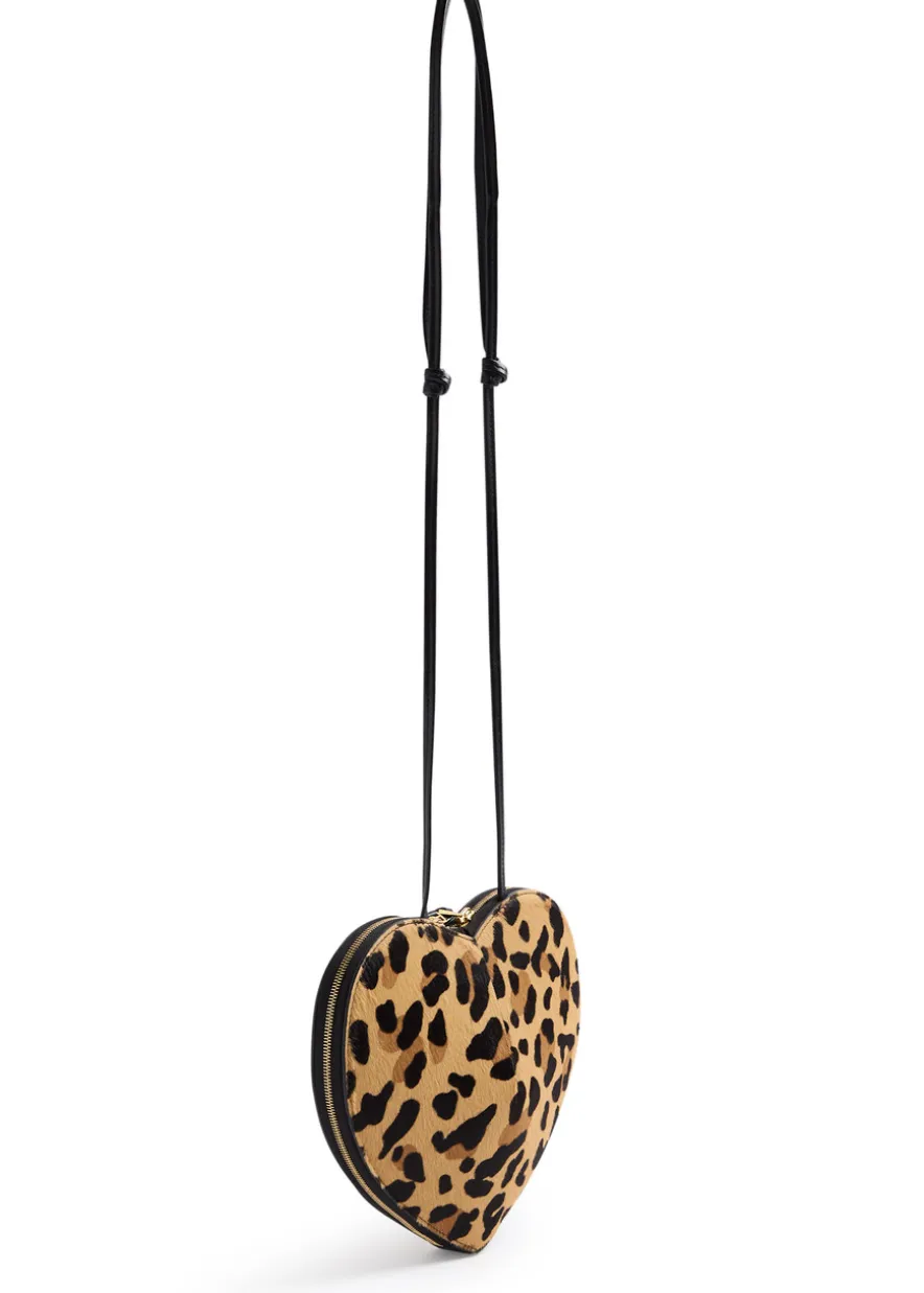 Le Coeur leopard-print calf hair crossbody bag