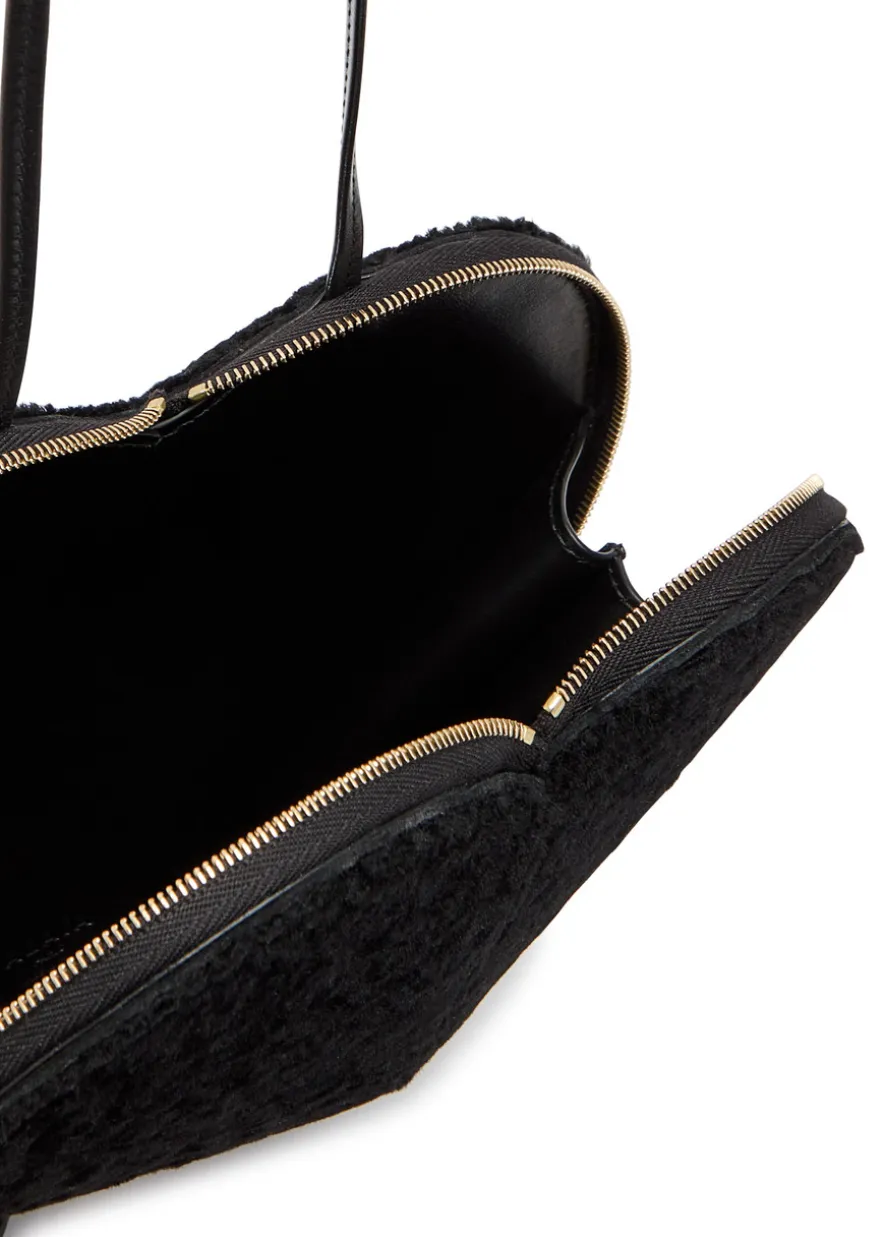 Le Coeur shearling cross-body bag