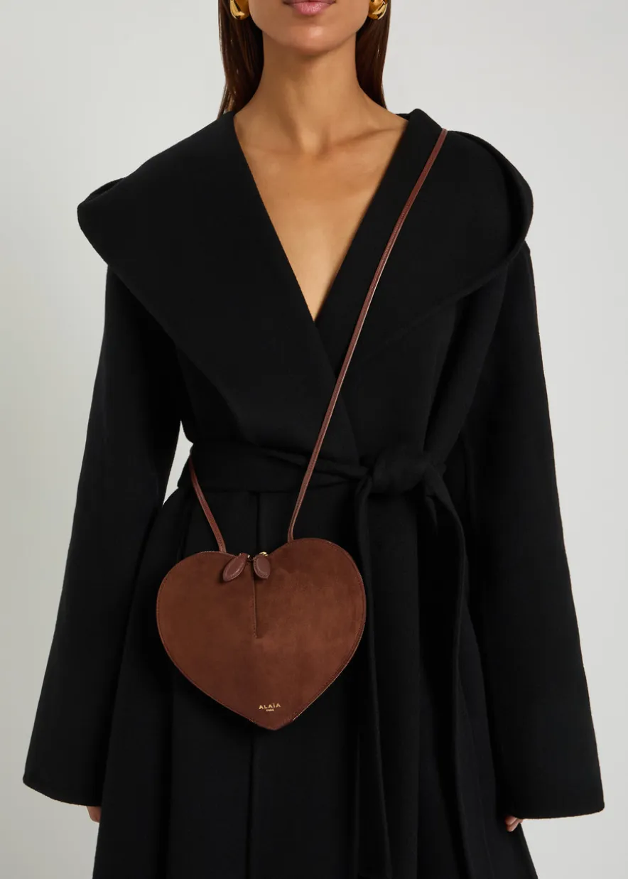 Le Coeur suede cross-body bag