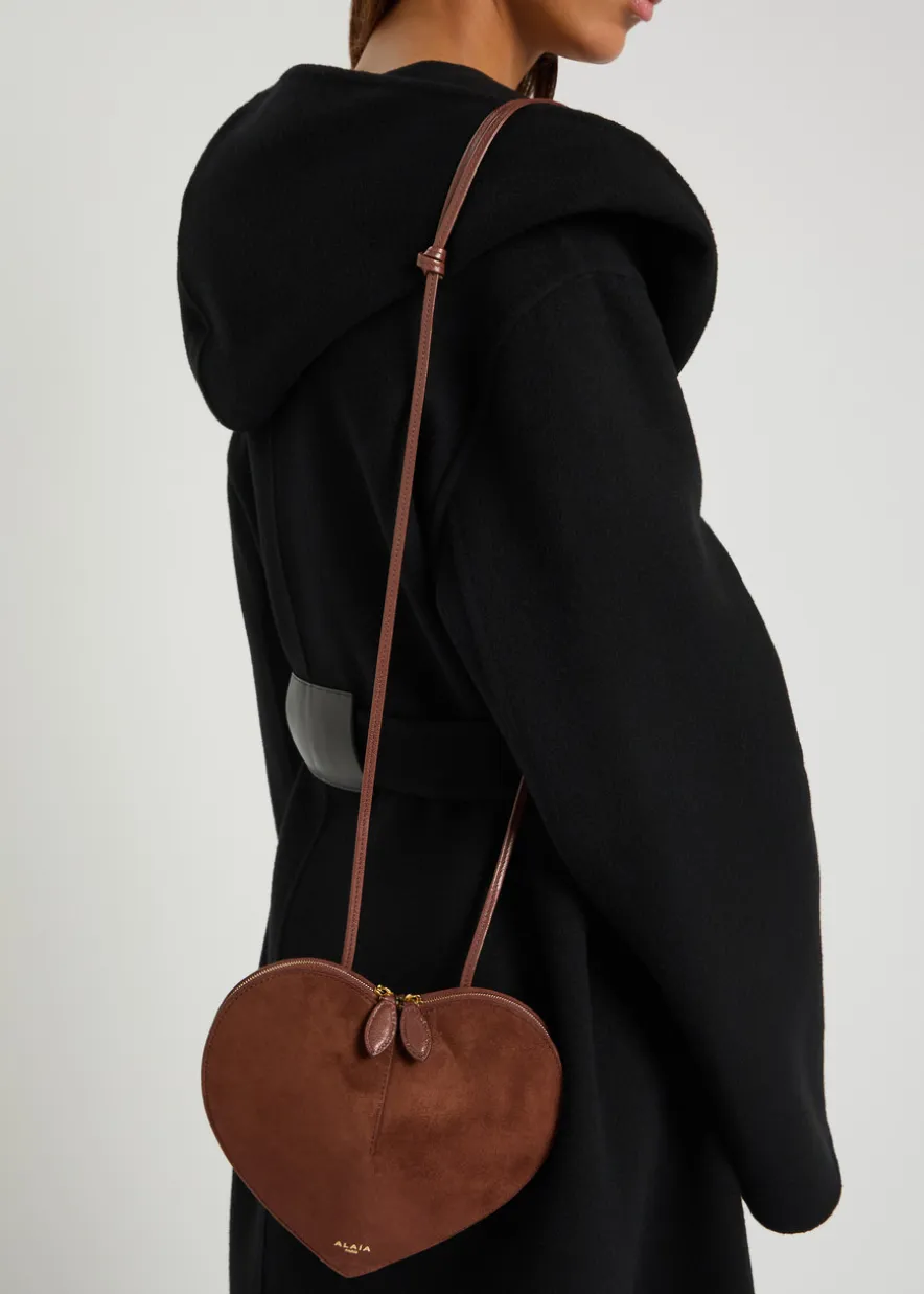 Le Coeur suede cross-body bag