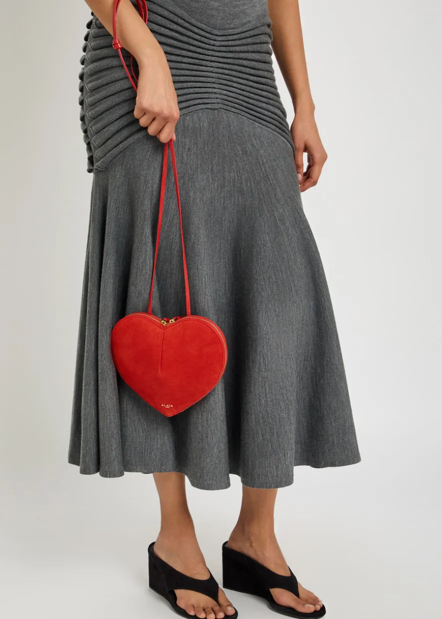 Le Couer suede and leather cross-body bag