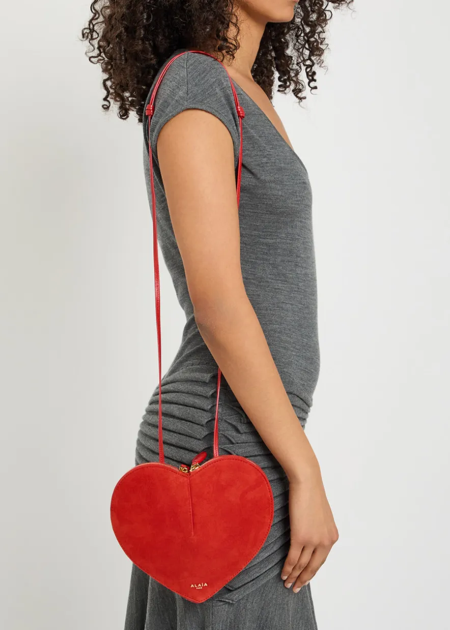 Le Couer suede and leather cross-body bag
