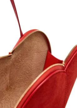 Le Couer suede and leather cross-body bag