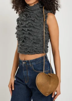 Le Couer suede and leather cross-body bag