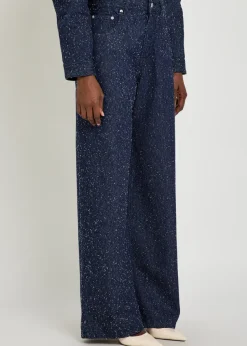 Le De-Nimes Large frayed wide-leg jeans