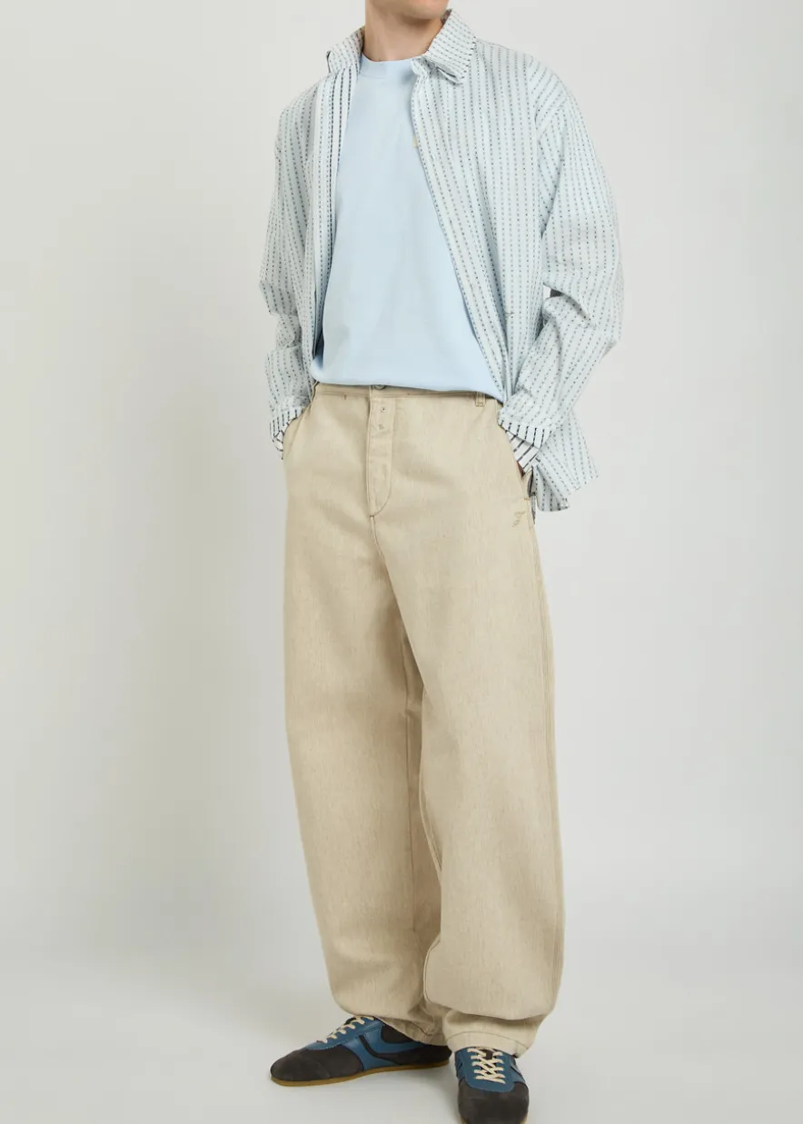 Le De-nimes Paysan wide-leg cotton-blend trousers