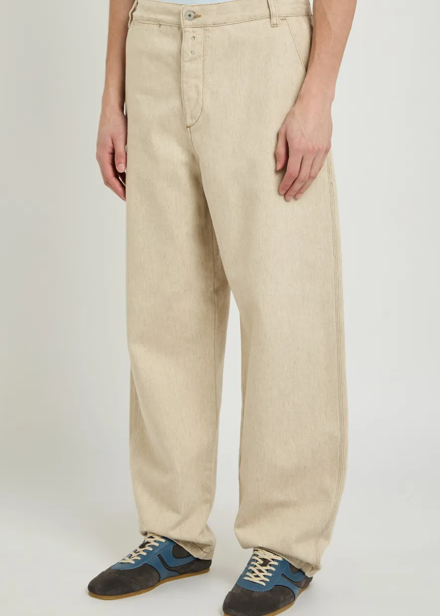 Le De-nimes Paysan wide-leg cotton-blend trousers