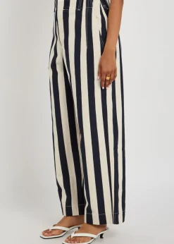 Le de-Nîmes Parasol striped denim trousers