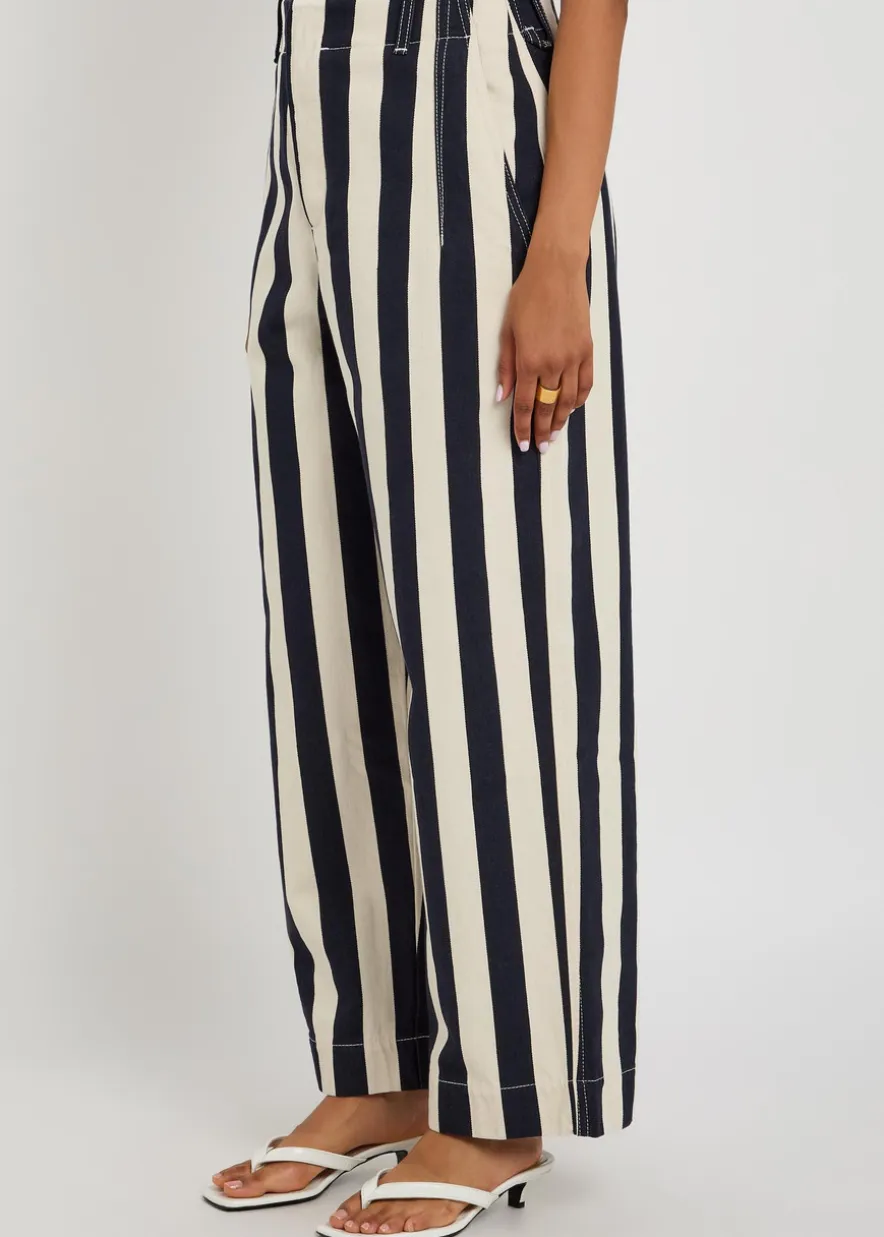 Le de-Nîmes Parasol striped denim trousers