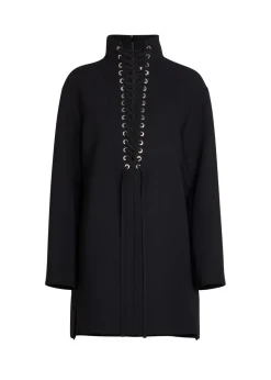 Lee lace-up crepe mini dress
