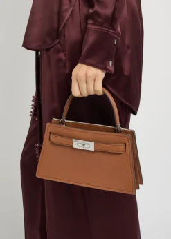 Lee Radziwill mini pebbled leather top handle bag