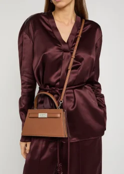 Lee Radziwill mini pebbled leather top handle bag