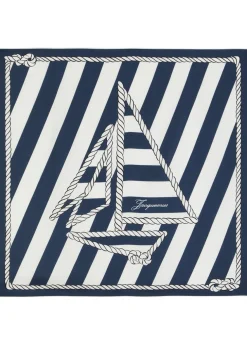 Le Foulard Bateau Corde printed silk scarf
