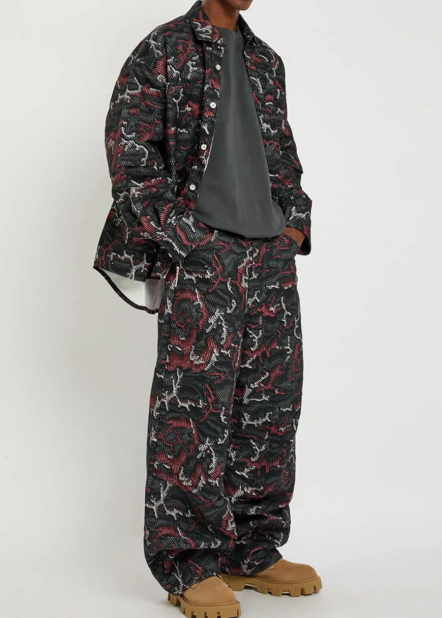 Leggenda patterned barrel-leg cotton trousers