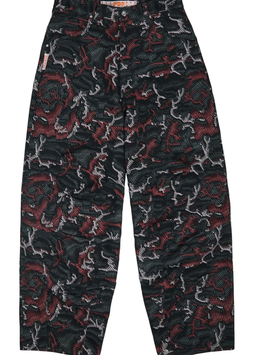 Leggenda patterned barrel-leg cotton trousers