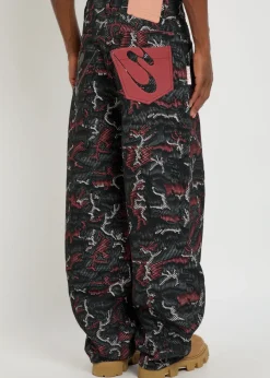 Leggenda patterned barrel-leg cotton trousers