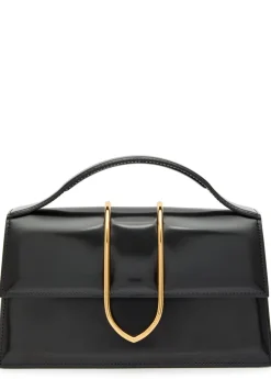 Le Grand Bambino glossed leather top handle bag