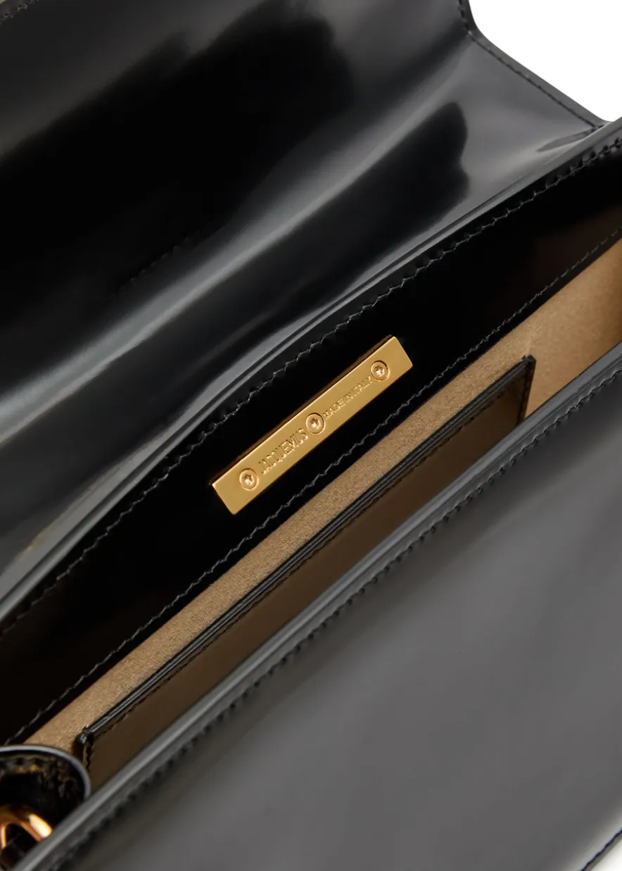 Le Grand Bambino glossed leather top handle bag