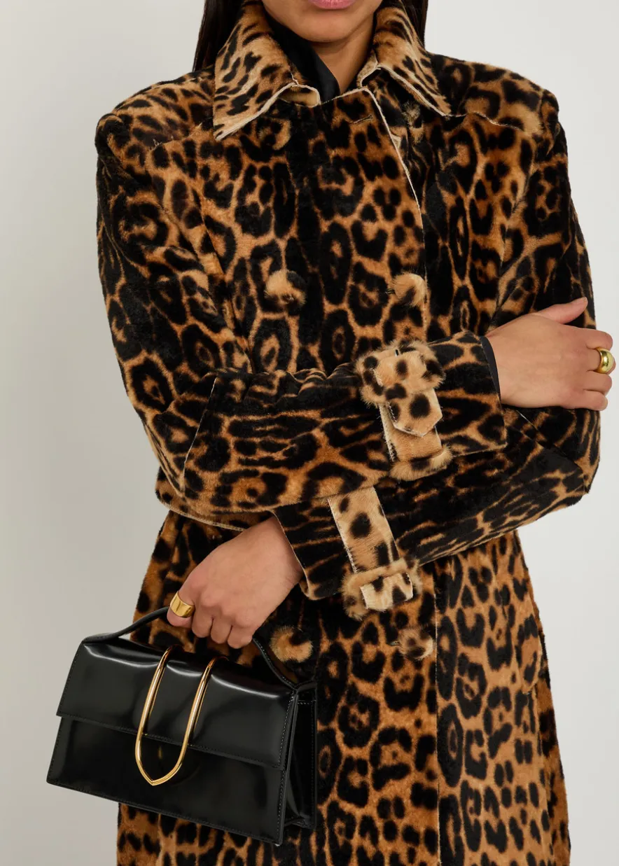 Le Grand Bambino glossed leather top handle bag