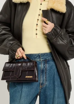 Le Grande Bambino crocodile-effect leather top handle bag