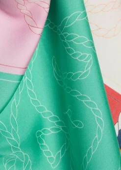 Le Grand Foulard Hippocampe printed silk scarf
