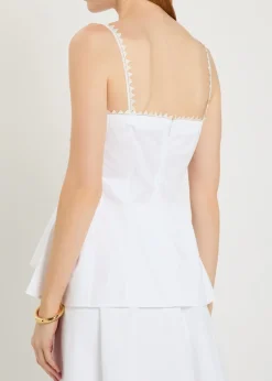 Le Haut Traversin peplum cotton-poplin top