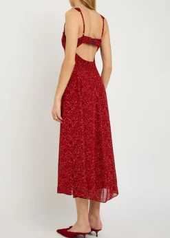 Lela floral-print georgette midi dress