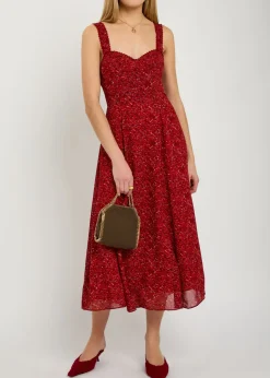 Lela floral-print georgette midi dress