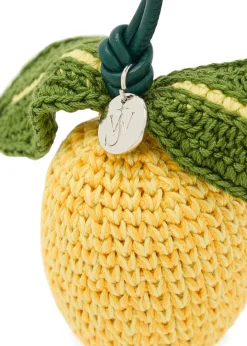 Lemon crochet cotton-knit charm