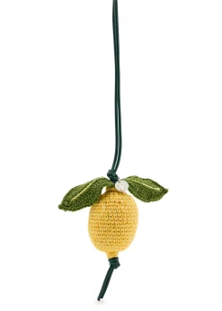 Lemon crochet cotton-knit charm