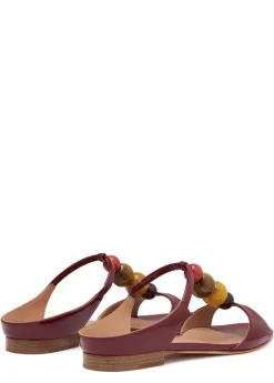Lena 10 beaded leather flat sandals