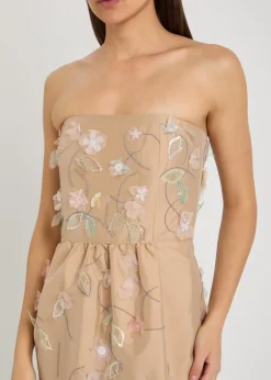 Lena floral bead-embellished maxi dress