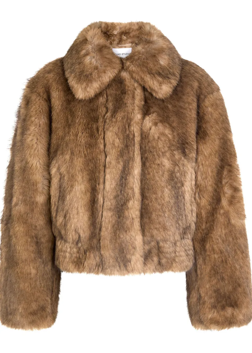 Lena quilted faux fur jacket