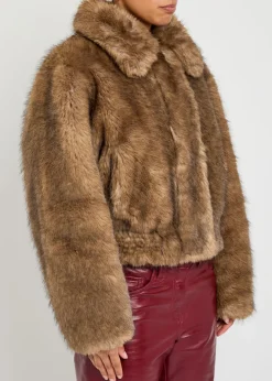 Lena quilted faux fur jacket