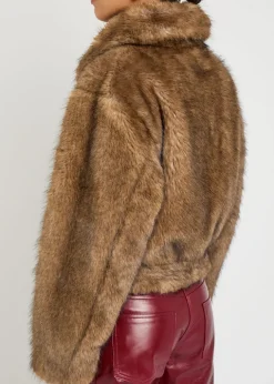 Lena quilted faux fur jacket