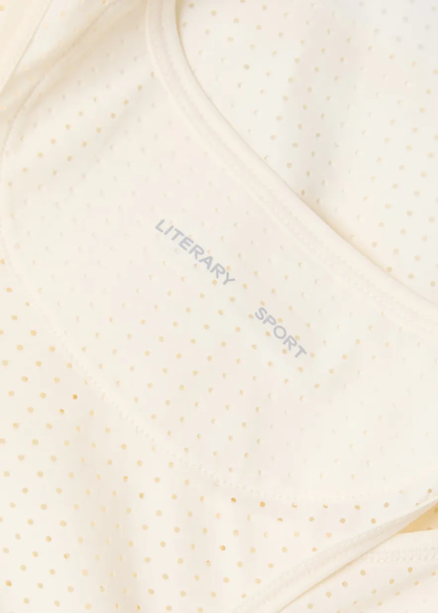 Leni perforated stretch-jersey tank top