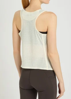 Leni perforated stretch-jersey tank top